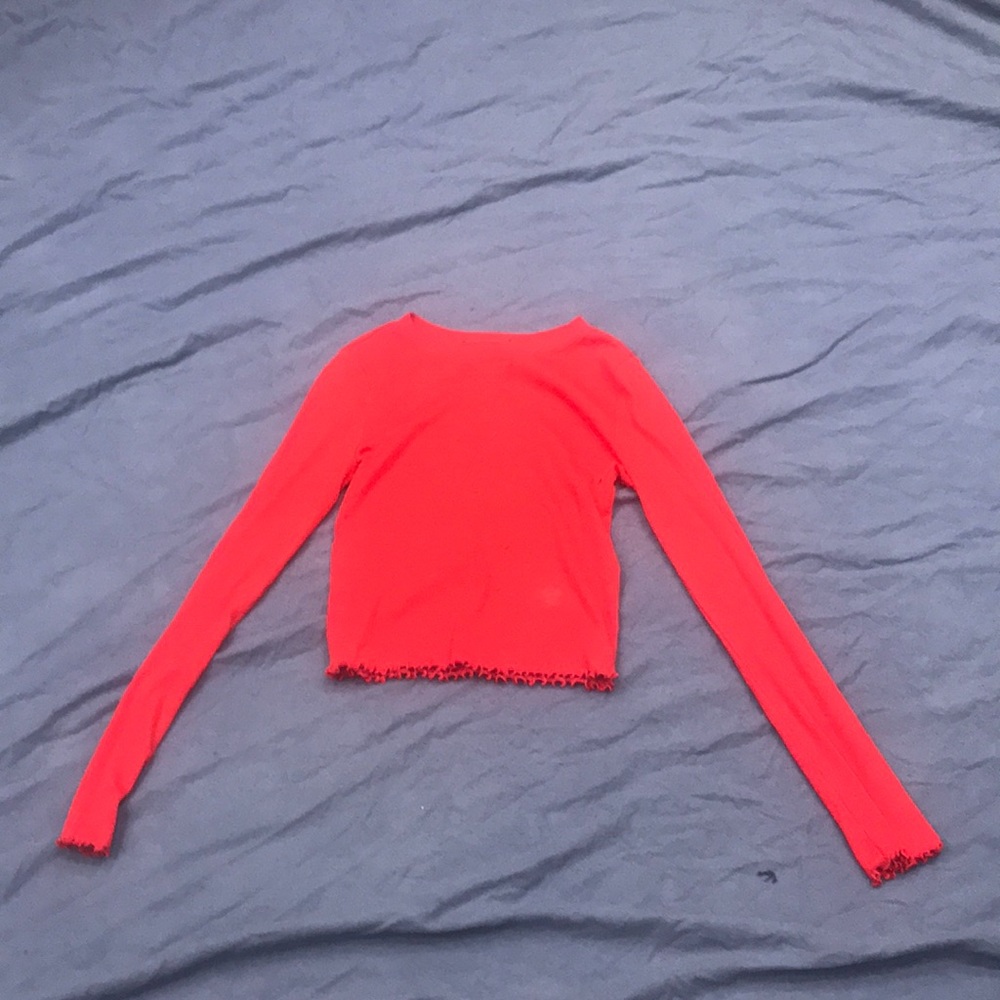 Simple red long sleeve shirt